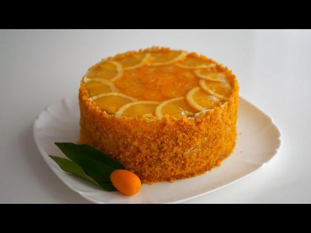 New Year's cake "Orange" without eggs and dairy products