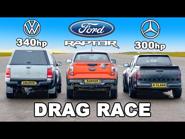 New Ranger Raptor v tuned Amarok & X-Class: DRAG RACE