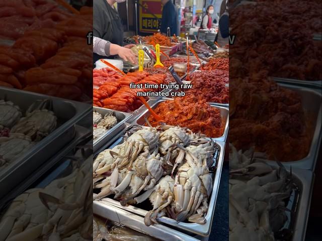 Raw marinated crab from Honglim Banchan in Gwangjang Market #seoul