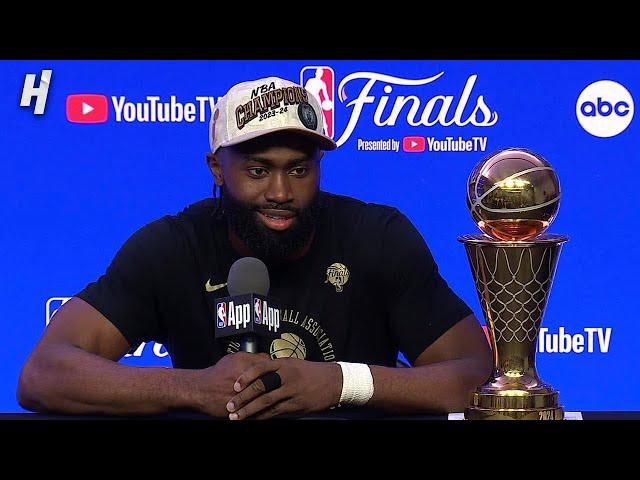 Jaylen Brown talks FINALS MVP, FULL Postgame Interview 