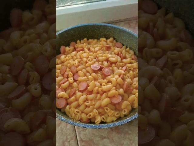 #еда #вкусноипросто #чтоприготовить #макаронырецепт #макароны #сковорода #сосиски #вкусно #кушать
