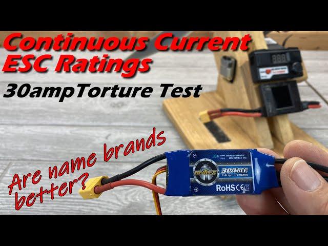 ESC Amperage Ratings: Does Continuous Current MEAN Continuous? Name Brand ESC Tested ZTW Beatles 30a