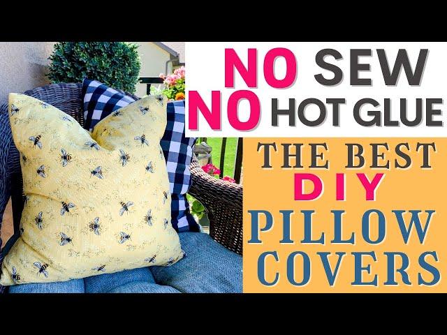 ⭐️ THE BEST DIY PILLOW COVERS | NO SEW NO HOT GLUE WASHABLE DIY PILLOW COVERS