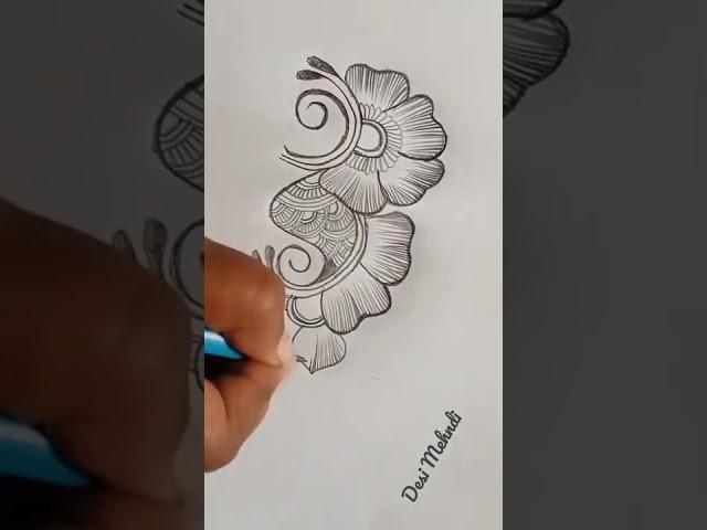 new shading mehndi design for hand | pencil mehedi design for beginners ||Desi Mehndi ||