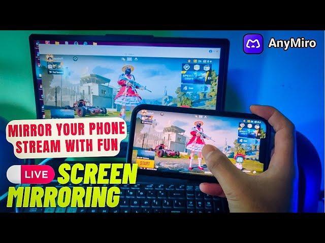 Best Screen Mirroring software for Live Stream PUBG/BGMI mobile on PC/ with OBS using AnyMiro