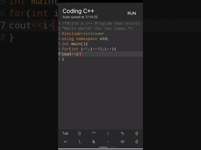 Print 10 times "Hello World" in c++ | #shorts #c++ #codingZone