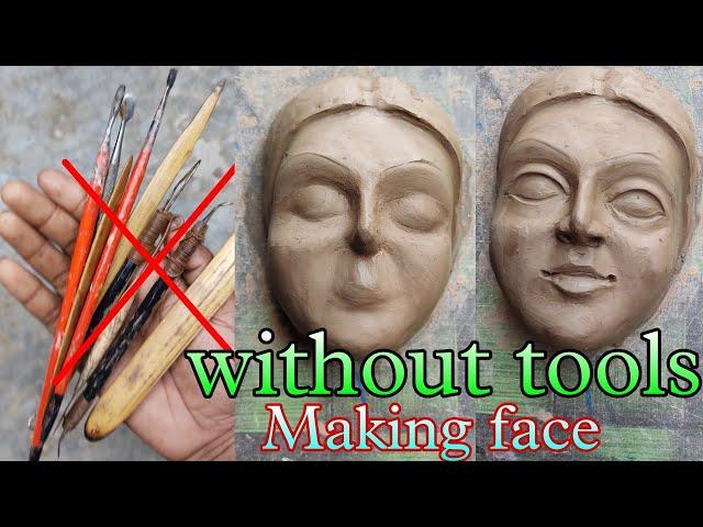 Saraswati face making without tools | Saraswati idol making at home | saraswati murti making 2022