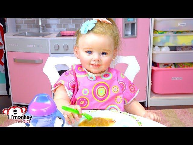 My Reborns! My 1st Reborn Toddler Doll - Julie's Lunch Routine!