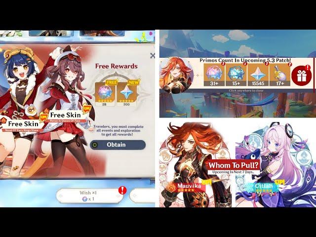 NEW UPDATE!! 97+ PULLS In 5.3, All Free Rewards, New SKINS! - Mavuika, Citlali - Genshin Impact