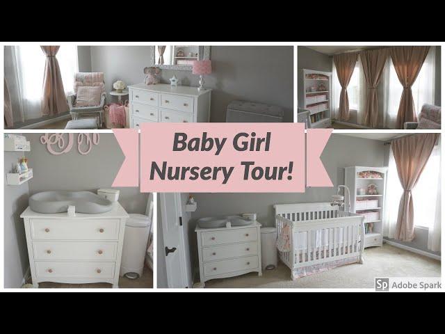 BABY GIRL NURSERY TOUR // Pink and Gray