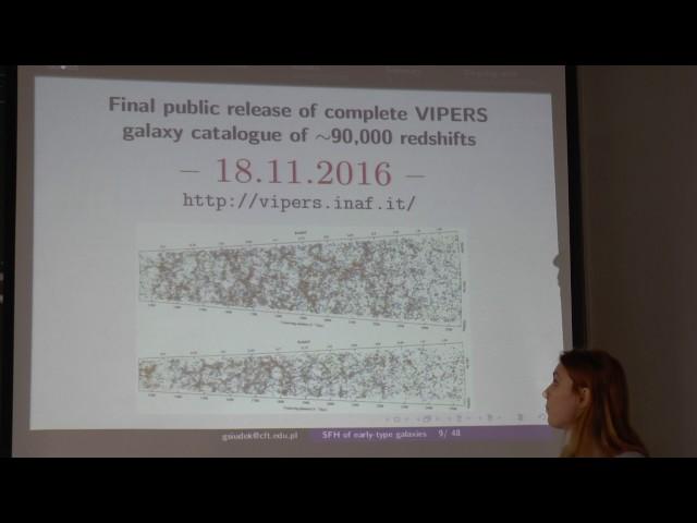 mgr M. Siudek "Formation and evolution of stellar population  in the red galaxies  up to z ∼ 1"