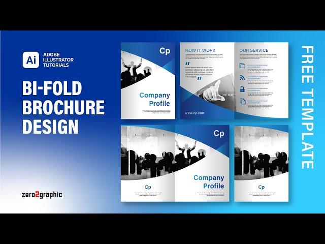 How to Create Bi-Fold Brochure Design (Company Profile) in Adobe Illustrator CC | Printing Design