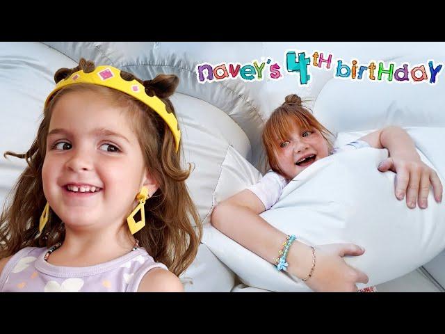 HAPPY 4th BiRTHDAY NAVEY!! Princess Jump Castle and Present Hide n Seek! Navey's bday cake & party