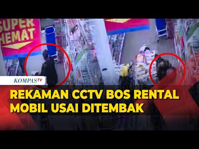 Terkuak! Rekaman CCTV Bos Rental Mobil Masuk dan Duduk di Minimarket usai Ditembak