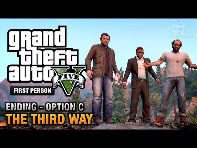 GTA 5 - Final Mission / Ending C - The Third Way (Deathwish) [First Person Gold Guide - PS4]