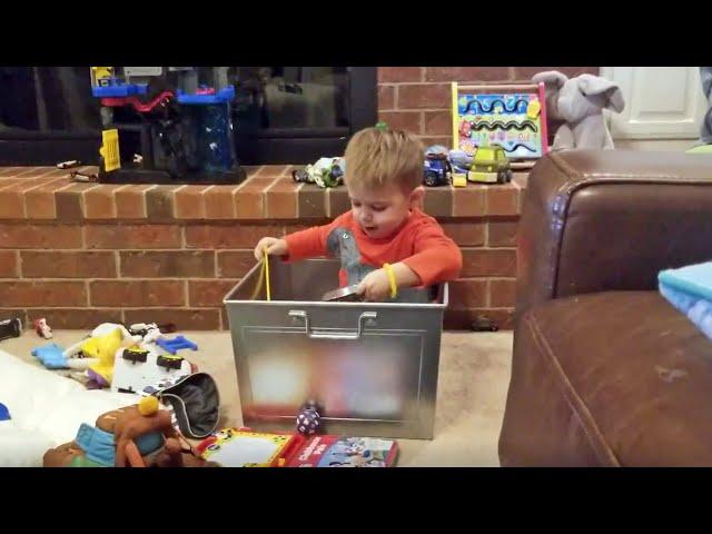 2 Year Old Child Playing Independently with Toys