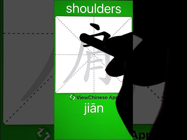 How to Write 肩(shoulders) in Chinese? App Name :《ViewChinese》&《My HSK》