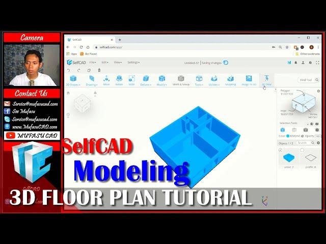 SelfCAD 3D Floor Plan Modeling Tutorial For Beginner
