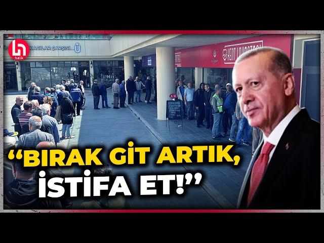 Kent Lokantası kuyruğundaki vatandaşlar Erdoğan'a seslendi: Bırak git artık, istifa et!