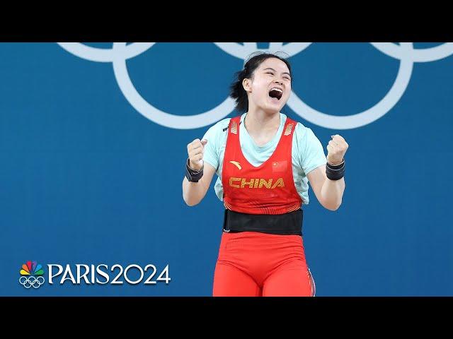 Luo Shifang sets THREE OLYMPIC RECORDS to win 59kg weightlifting gold | Paris Olympics | NBC Sports