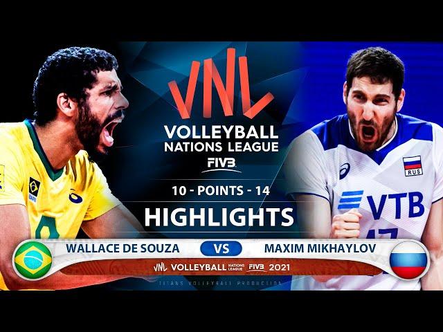 Brazil vs Russia | VNL 2021 | Highlights | Wallace De Souza vs Maxim Mikhaylov