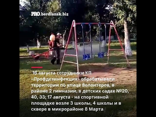 В разных микрорайонах Бердянска проводят обработку от комаров