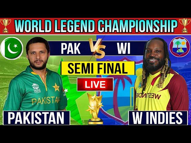 Today : Pakistan vs West indies Legends Semi Final Match score and Commentary | Wi vs Pak