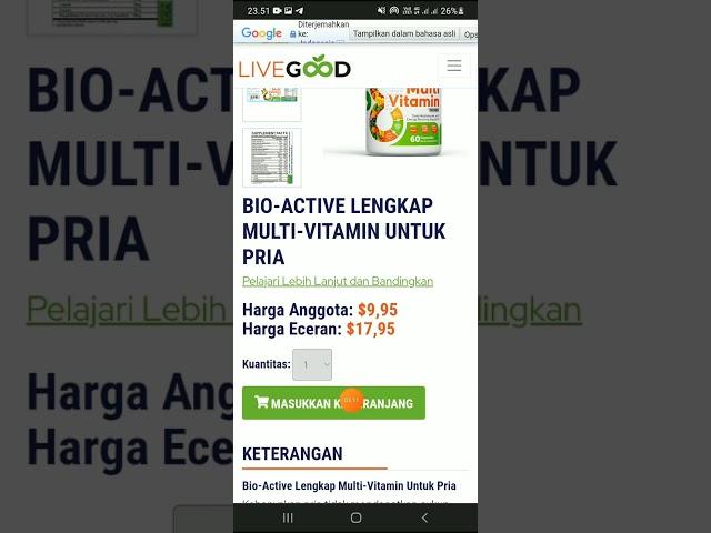 Bio-Active Lengkap Multi-Vitamin Untuk Pria Product dari LiveGood