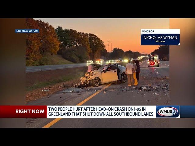 Two people hurt after head-on crash on I-95 in Greenland that shut down all southbound lanes