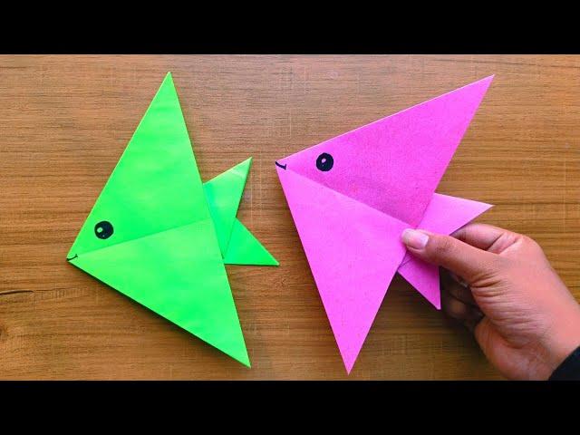 How to make Easy Origami Paper Fish for kids/ Origami Paper Fish/ Easy Origami Paper Crafts