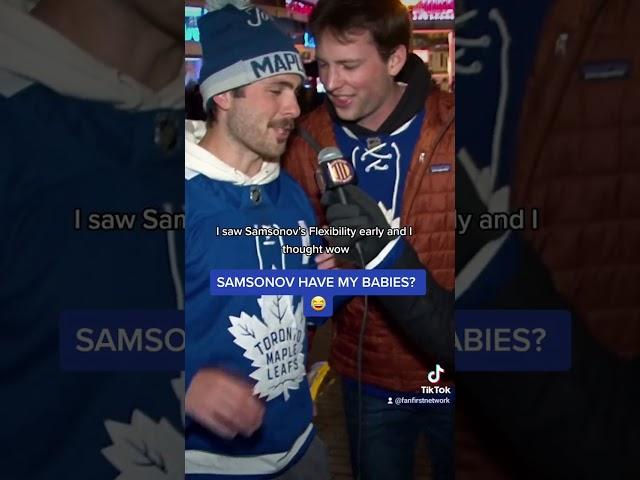 So... Samsonov's flexibility eh? #leafs #nhl #reaction #fancam #interview #Toronto #unholy