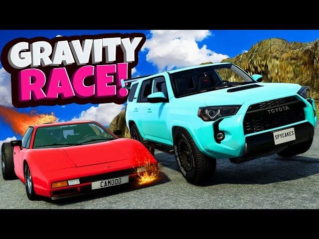 Downhill JUPITER GRAVITY Race Ends in BIG CRASHES in BeamNG Drive Mods!