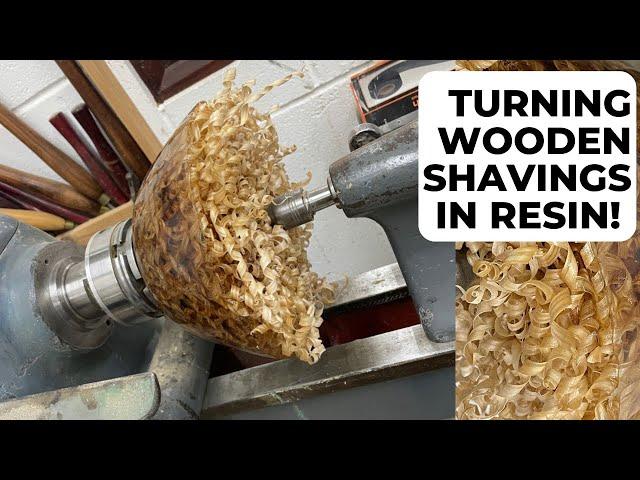 #woodturning Ash Shavings in resin!