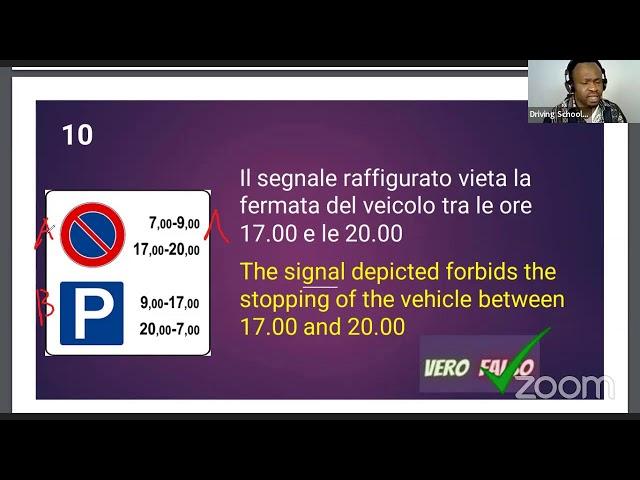 ITALIAN DRIVING QUESTIONS AND ANSWERS. QUIZ PATENTE B IN ENGLISH