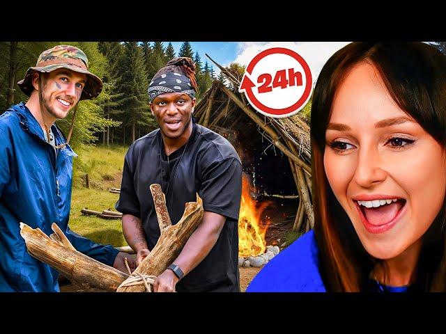 Freya Reacts to SIDEMEN SURVIVE IN THE FOREST FOR 24 HOURS