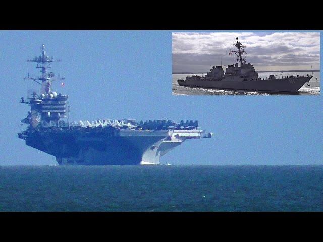  USS Theodore Roosevelt & USS Winston S Churchill Arrive At Portsmouth England.