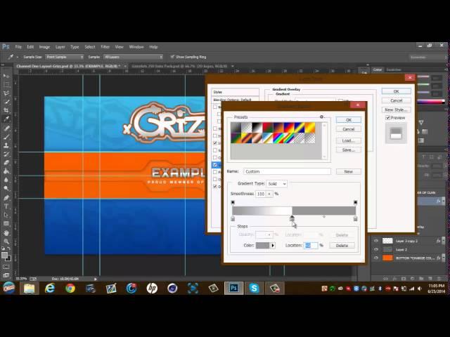 Photoshop Tutorial- How to make a professional style 2d banner.