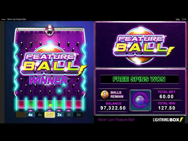 Silver Lion Feature Ball (Lightning Box Games)  Review & Bonus Feature 
