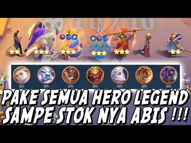 PAKE SEMUA HERO LEGEND YANG ADA DI MAGIC CHESS ! SAMPE STOK NYA 0 COY !!!