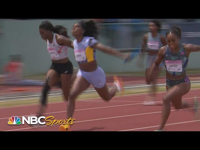 AMAZING 3-way finish decides women's 4x100 in Bermuda | NBC Sports