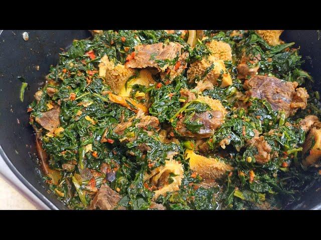 HOW TO MAKE  EFO RIRO WITH FROZEN SPINACH AND KALE #vegetablesoup #eforiro