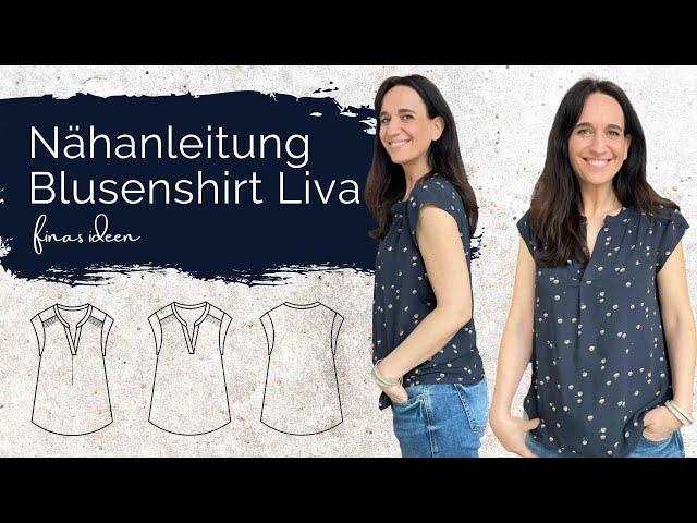 Blusenshirt mit Raffung und Stehkragen nähen (Schnittmuster Liva)