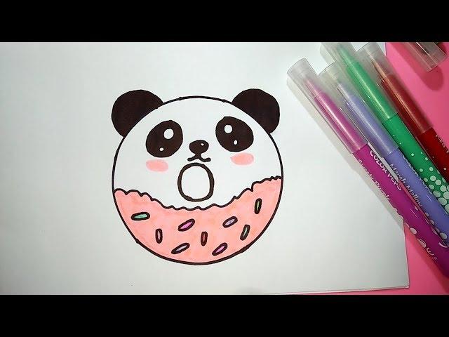 HOW TO DRAW A CUTE PANDA DONUT - EASY DRAWING STEP BY STEP