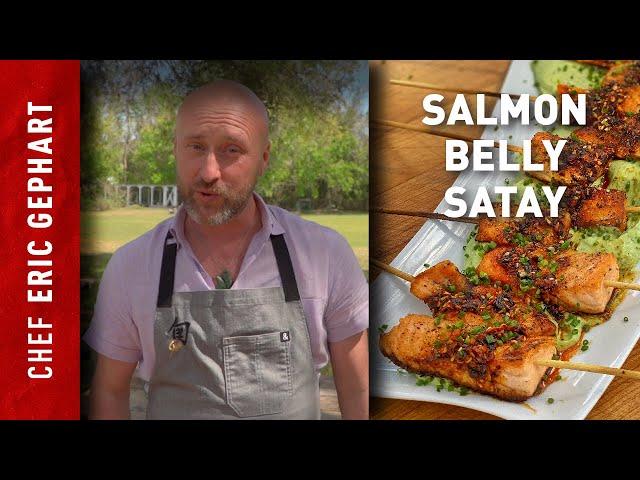 Salmon Belly Satay with Avocado Crema | Easy Salmon Recipe by Chef Eric | Kamado Joe