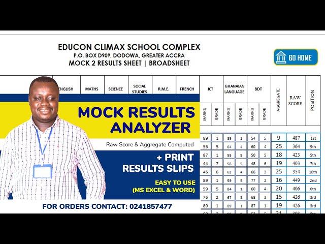 MOCK ANALYSER | FOR BASIC SCHOOLS | IN GHANA