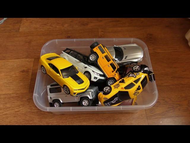 Box of Various Large Size Toy Cars