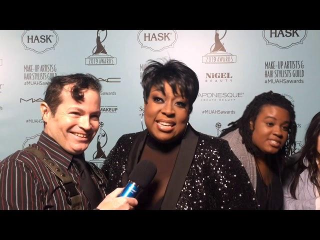 Loni Love on the MUAHS red carpet with Marky Make Up