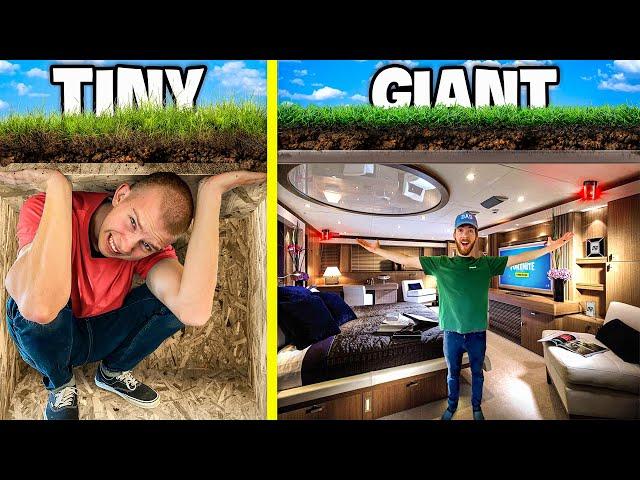 Surviving inside Tiny vs GIANT Underground Bunkers!