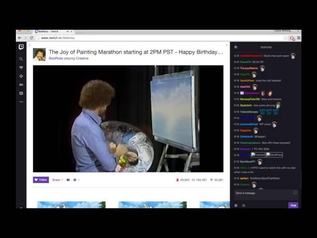 Twitch chat going crazy over Bob Ross