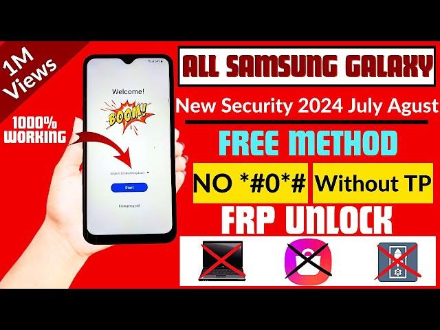 Samsung Frp Bypass 2024|Android 13/14 New Security 2024 July,August|100% Working Solution